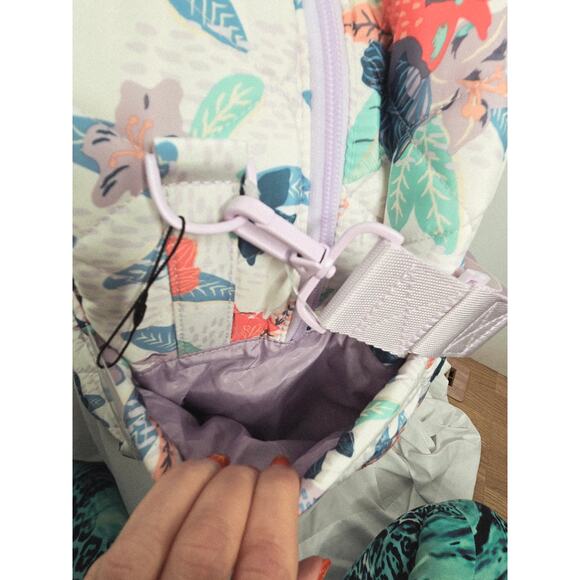 Vera Bradley NWT Ultralight Grand Traveler Bag Tropical Floral white blue coral - Picture 10 of 14